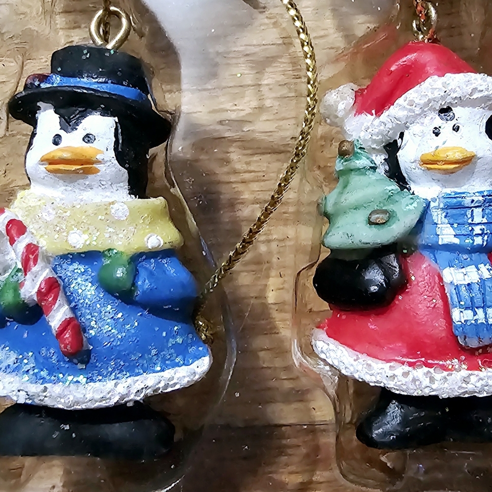 Vintage Holiday Seasons Penguin Ornaments